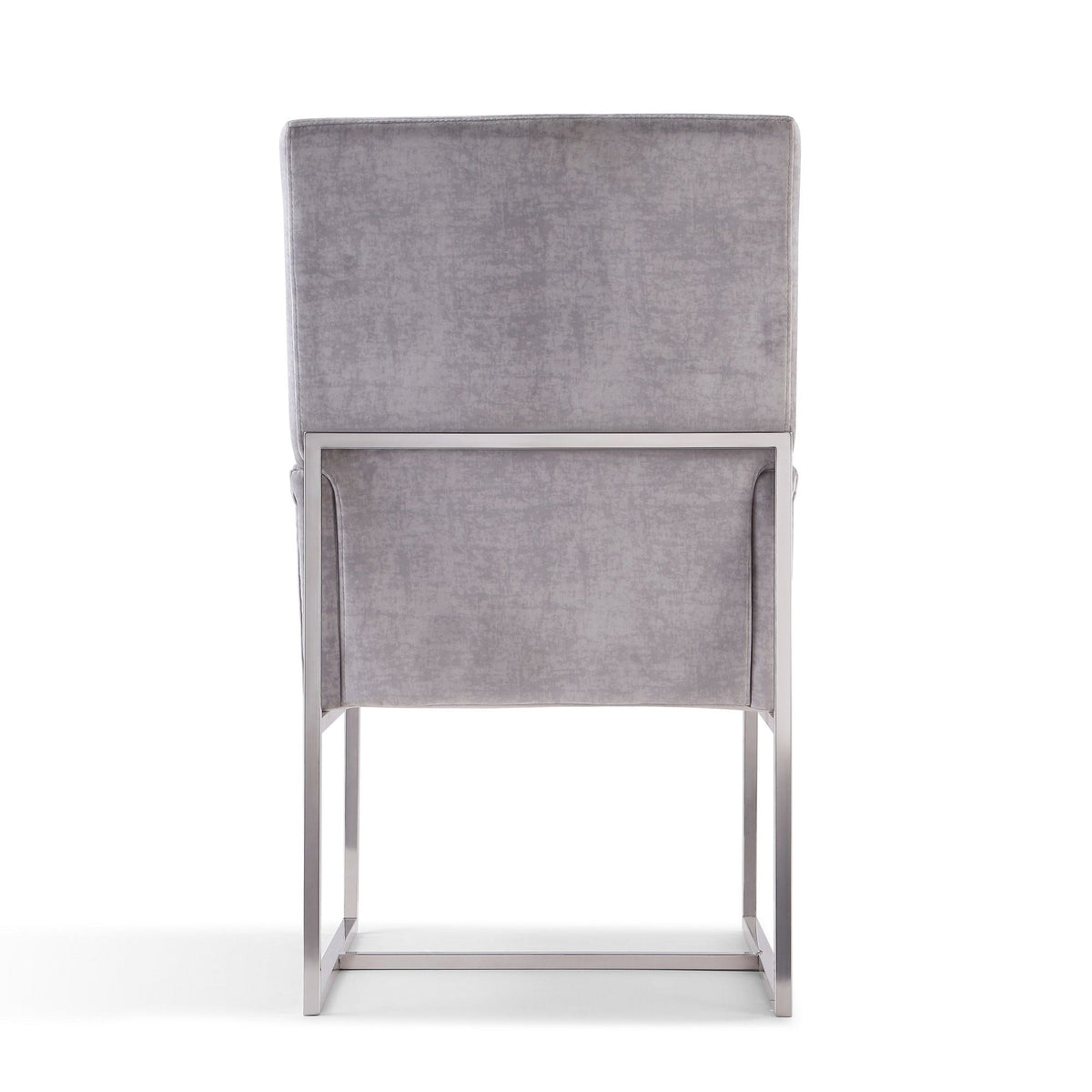 Element Dining Arm Chair gray velvet with brushed metal frame by HouseOfZazla on Tampa Home & Garden Store