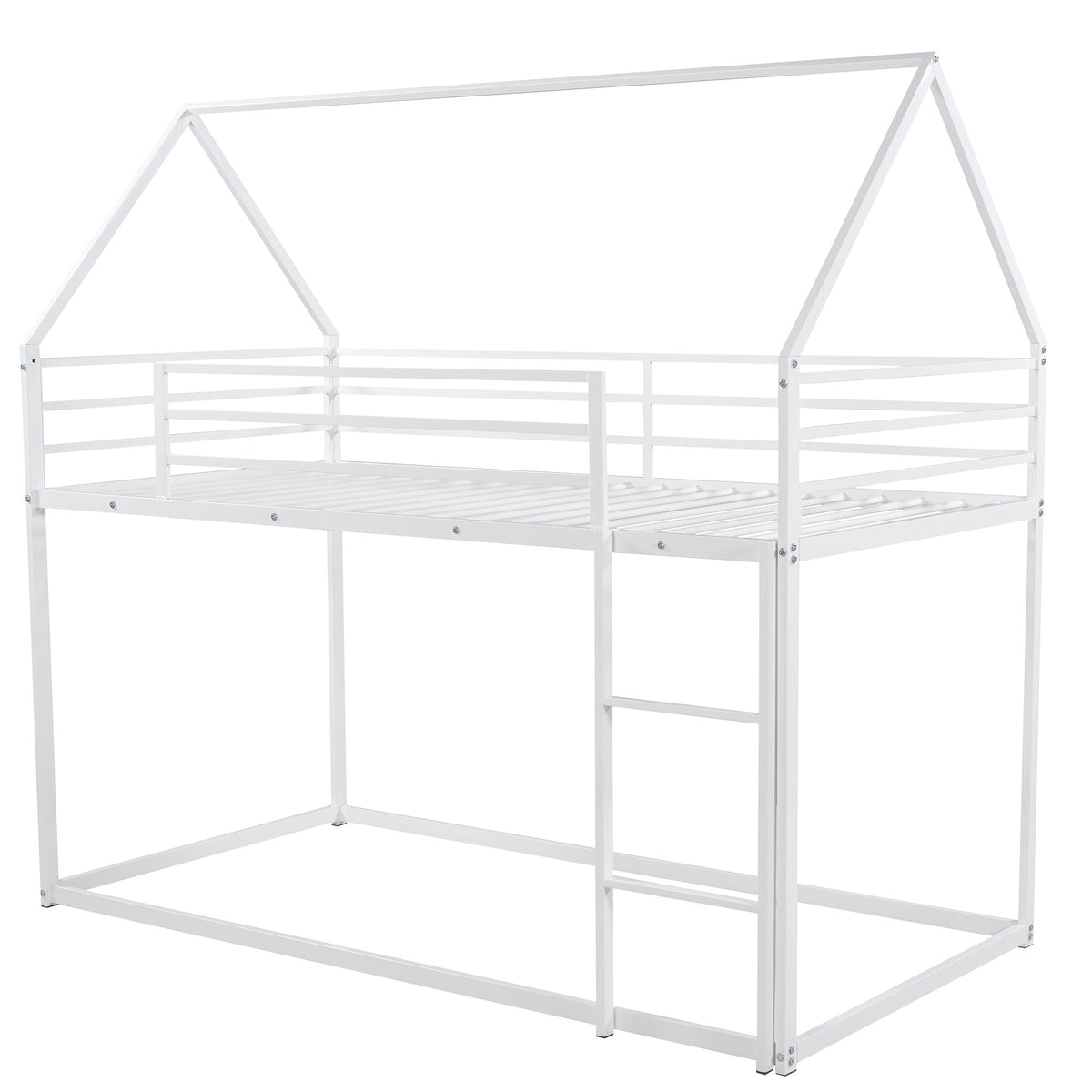 House Bunk Bed With Built In Ladder white metal frame by HouseOfZazla on Tampa Home & Garden Store