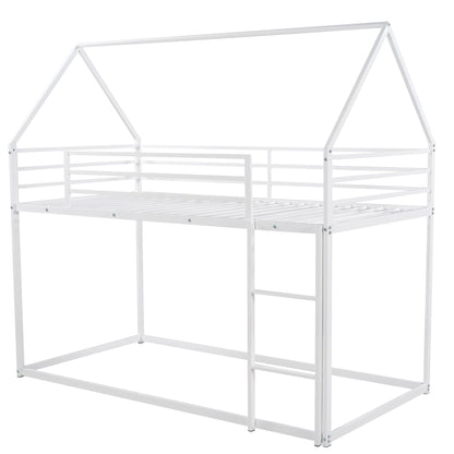 House Bunk Bed With Built In Ladder white metal frame by HouseOfZazla on Tampa Home & Garden Store