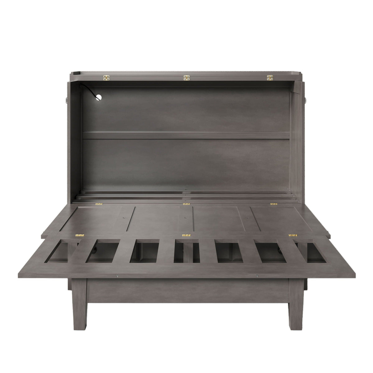 Murphy Bed Chest Cabinet with Charging Station and Large Drawer gray wood by HouseOfZazla on Tampa Home & Garden Store