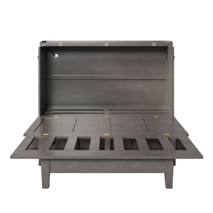 Murphy Bed Chest Cabinet with Charging Station and Large Drawer gray wood by HouseOfZazla on Tampa Home & Garden Store