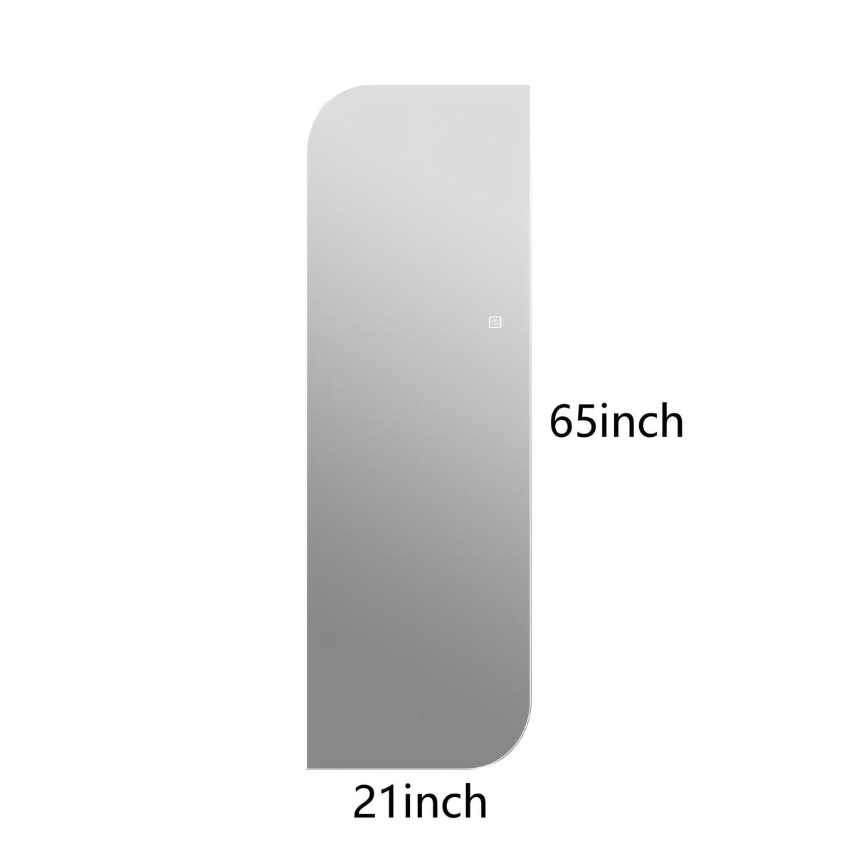 Irregular LED wall mirror in silver with 3-color dimmable lighting by HouseOfZazla, 21x65 inches on Tampa Home & Garden Store