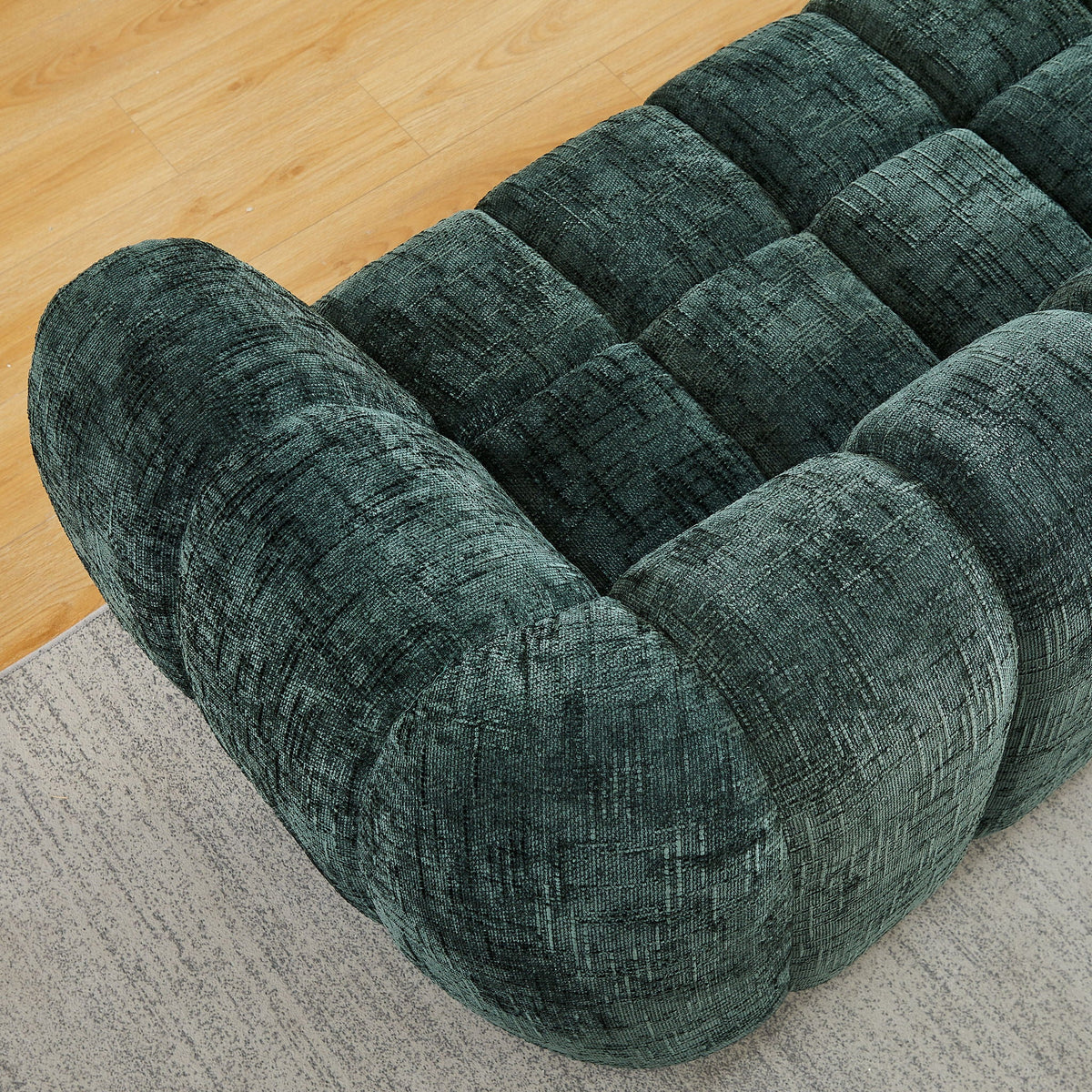 Modern Piano Key Backrest Sofa With Upholstery
