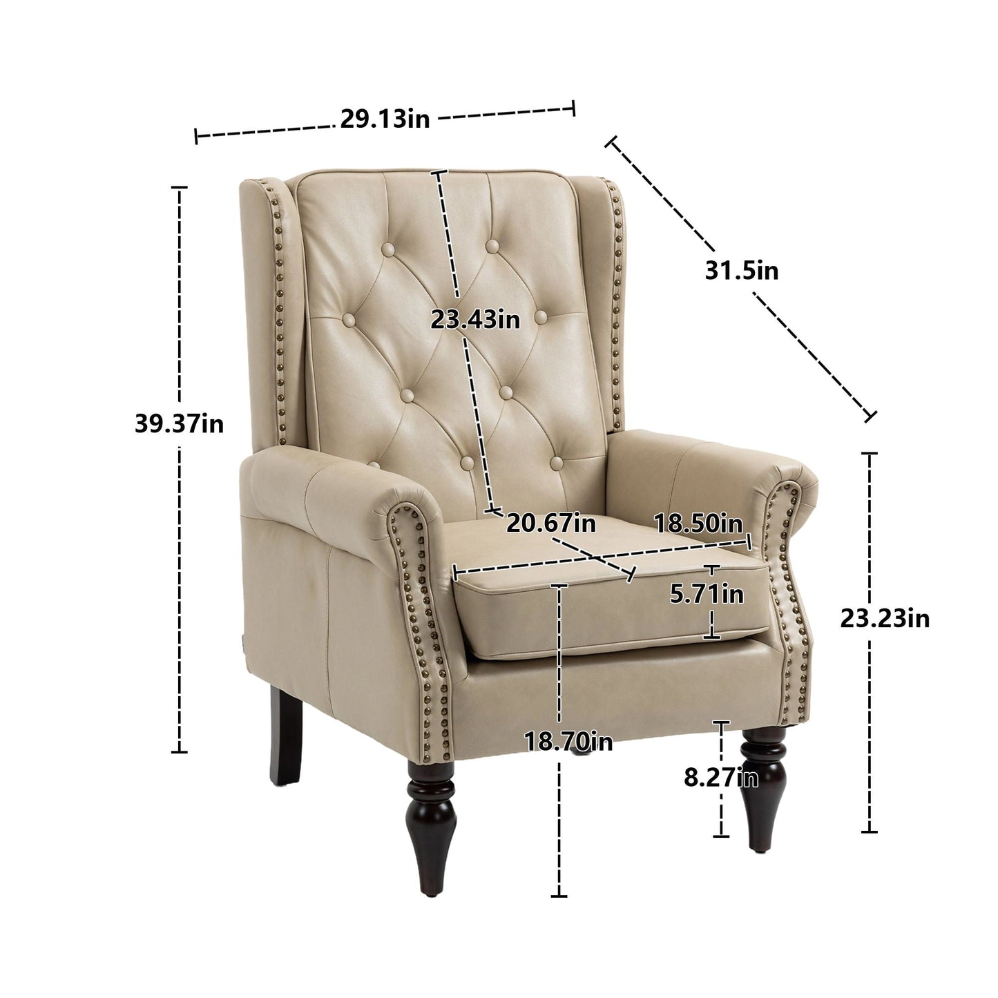 Comfortable and Modern Armchair With Wood Legs