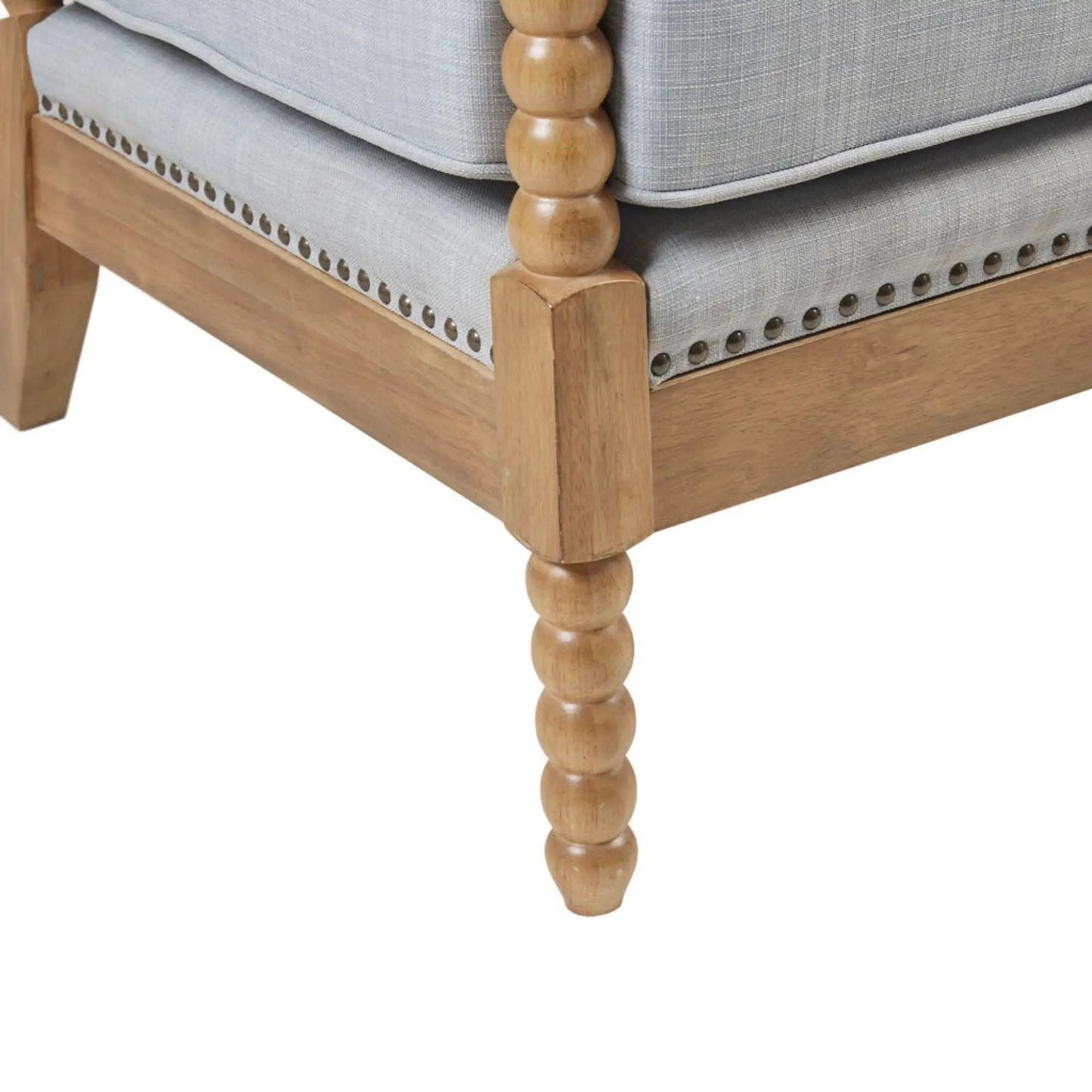 Arm Chair With Back Spindle Design and Cushions