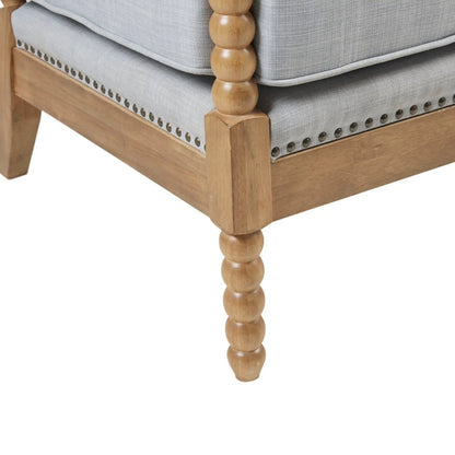 Arm Chair With Back Spindle Design and Cushions