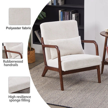 Modern Accent Chair with Pillow and Wood Frame