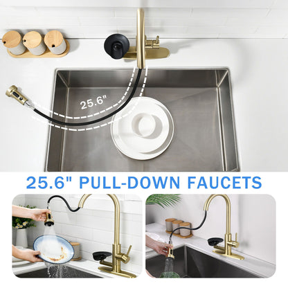 3 In 1 Kitchen Faucet and Press Glass Rinser
