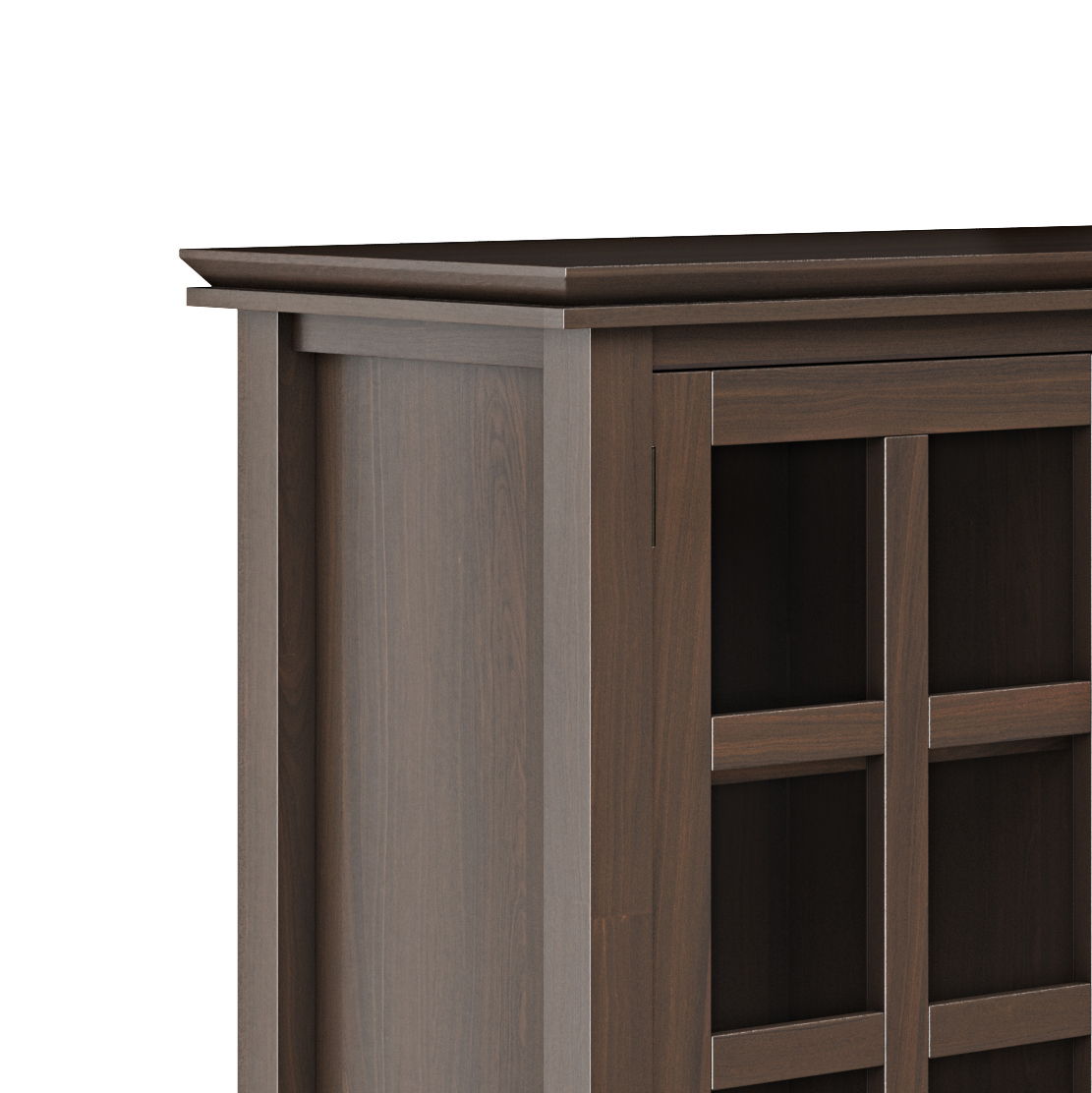 Artisan Handcrafted Storage Cabinet in dark walnut with grid-pane doors by HouseOfZazla on Tampa Home & Garden Store