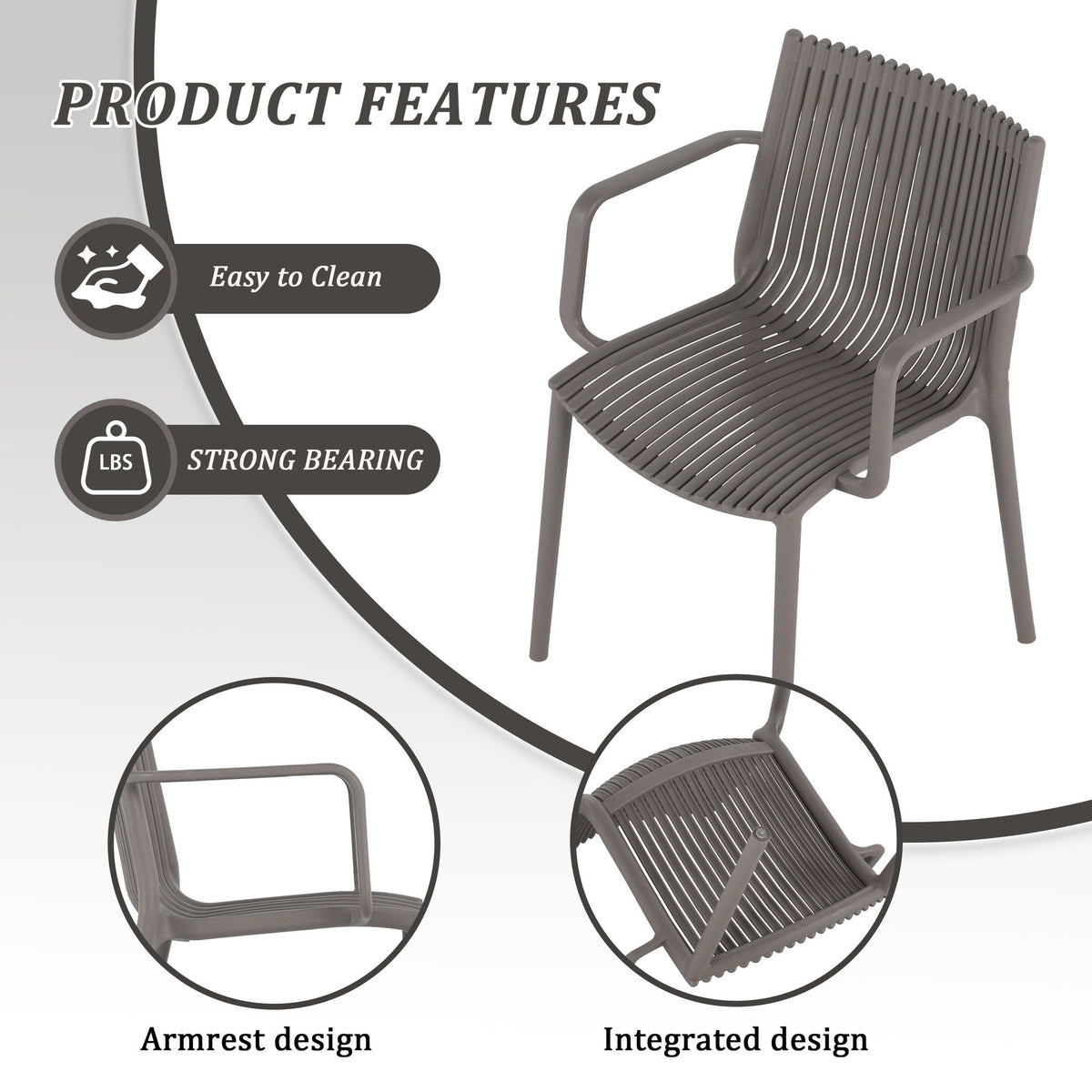 4 Stackable Plastic Chairs and Round Table