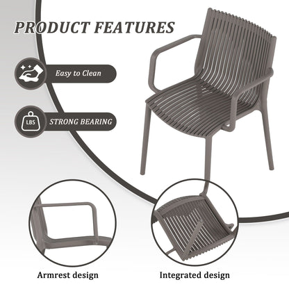 4 Stackable Plastic Chairs and Round Table