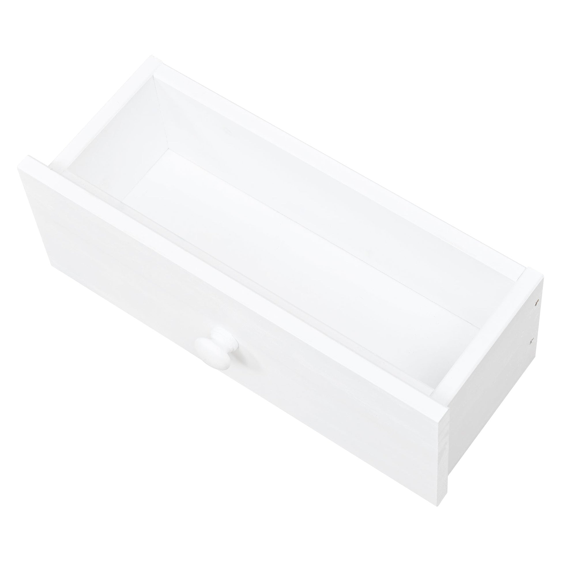 TOPMAX white wooden potting bench drawer with round knob, angled front view on Tampa Home & Garden Store