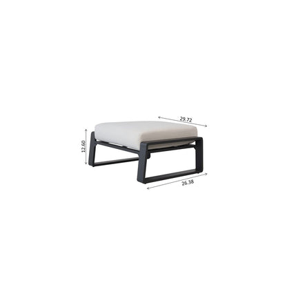 2-piece outdoor ottoman set light brown cushions with aluminum frame by HouseOfZazla on Tampa Home & Garden Store