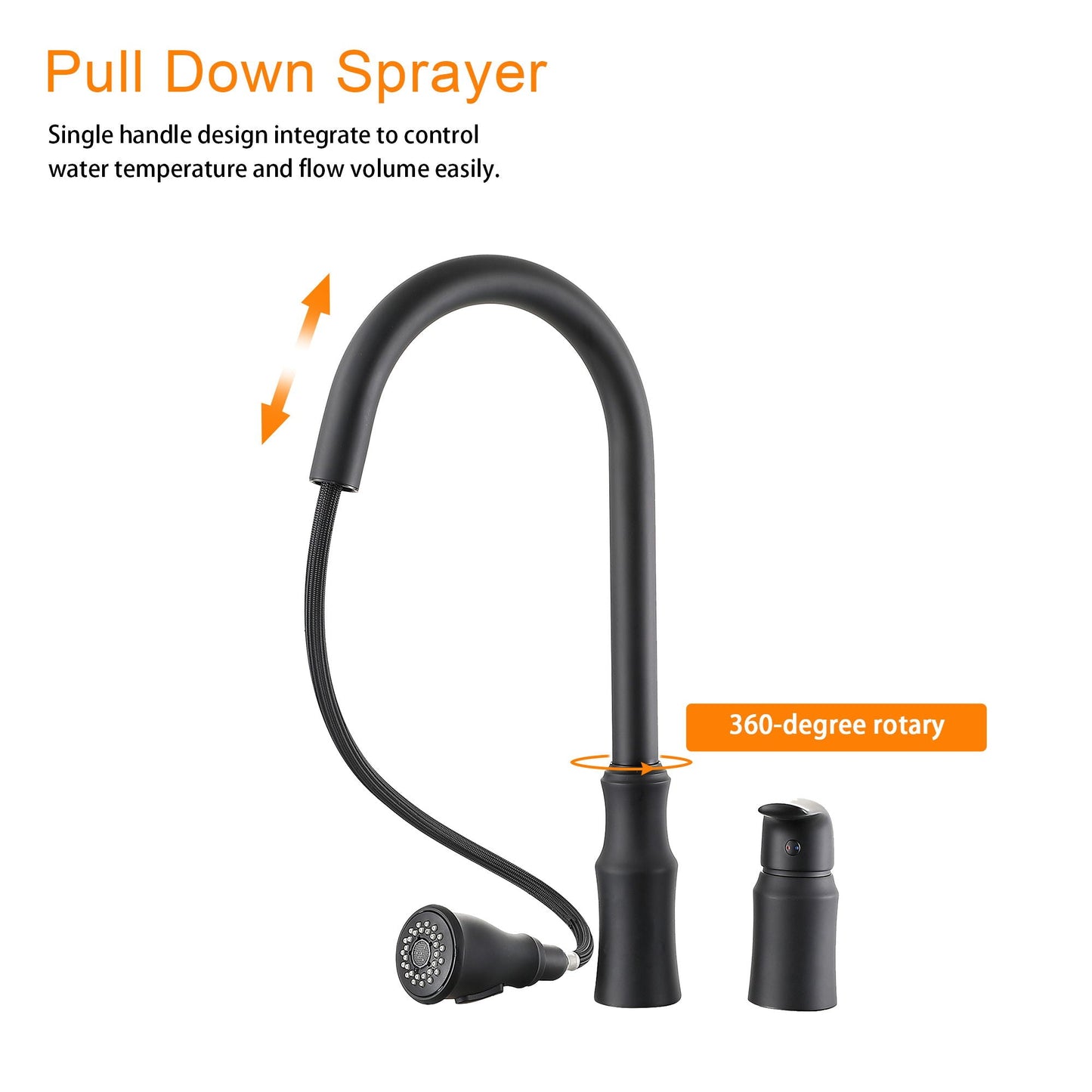 The Modern Matte Black Kitchen Sink Faucet