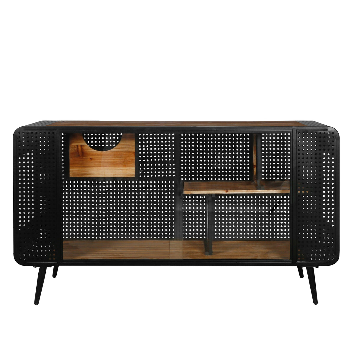 Modern Spacious Cat House Black Brown perforated metal panels and wood interior by HouseOfZazla on Tampa Home & Garden Store