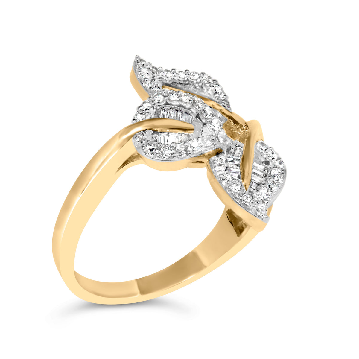 Ring by Bids.com: bypass ring with baguette & round diamonds on Tampa Home & Garden Store