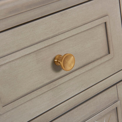 Handpainted Dauphin entryway accent cabinet in gray cashmere with brass knob on Tampa Home & Garden Store