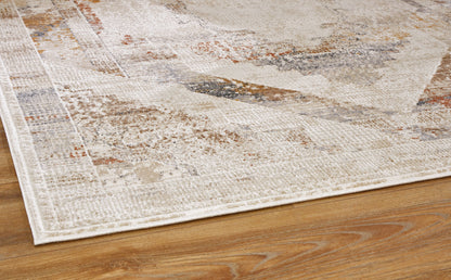 Varnwood Medallion Area Rug in Neutral Tones