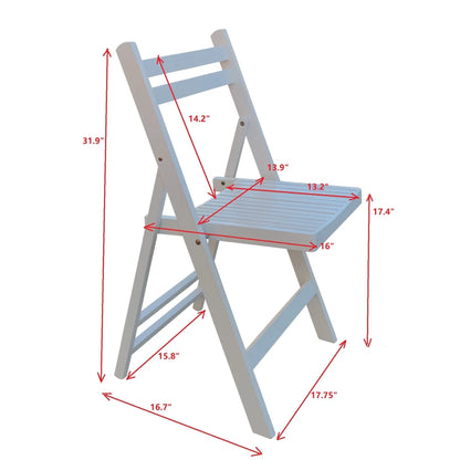 Folding Special Event Chair set of 4 by Unique Piece Furniture, white slatted back and seat on Tampa Home & Garden Store