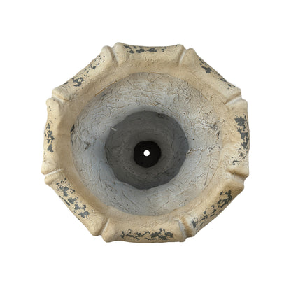 MGO Garden Planter by HouseOfZazla, antique white finish, textured weathered rim on Tampa Home & Garden Store