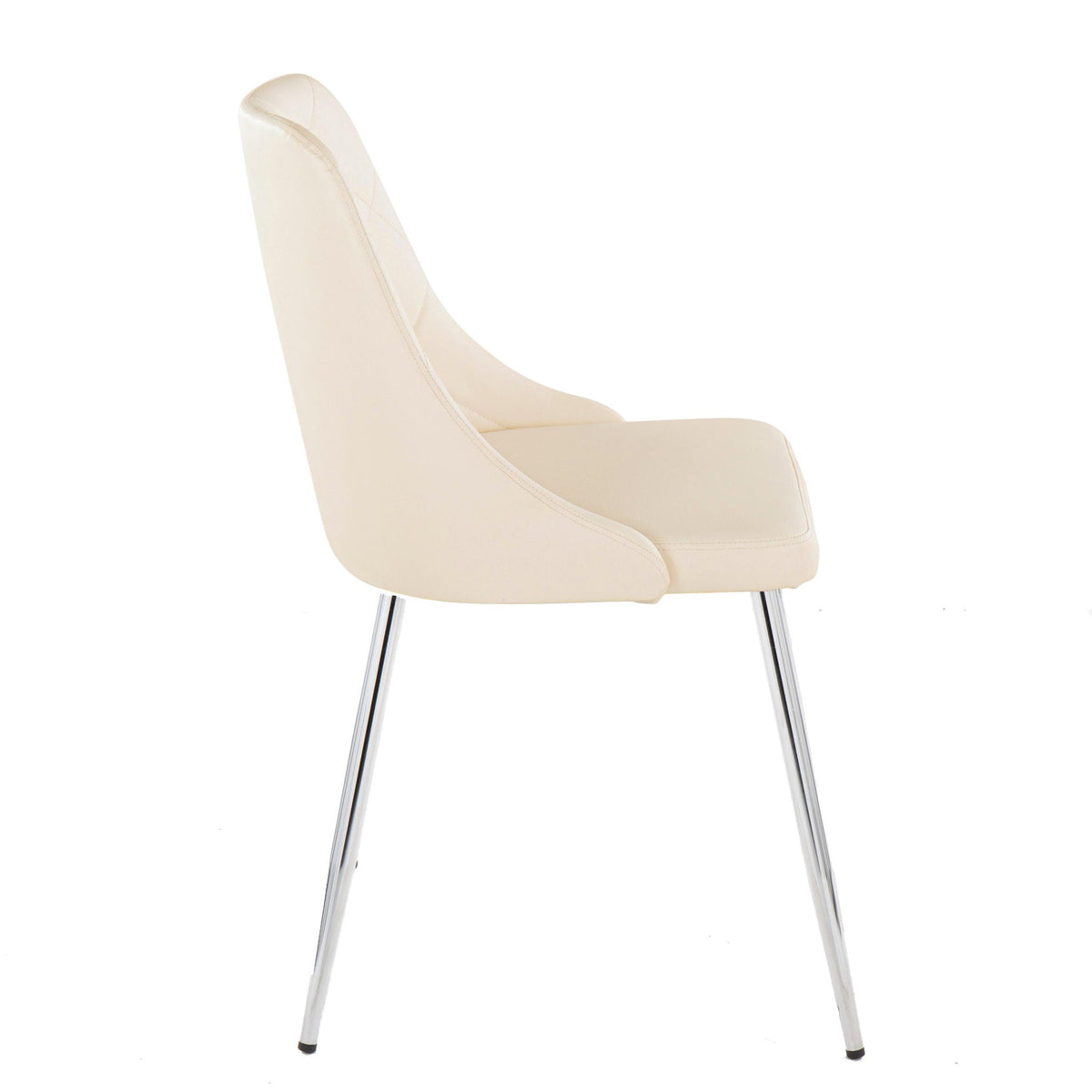 Giovanni dining chair set of 2 in cream upholstery with chrome legs on Tampa Home & Garden Store
