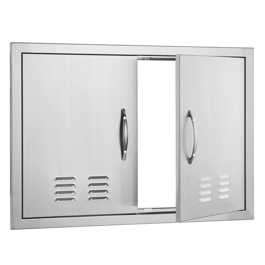 BBQ Access Door, double stainless steel outdoor kitchen doors 30W x 21H, brushed finish on Tampa Home & Garden Store