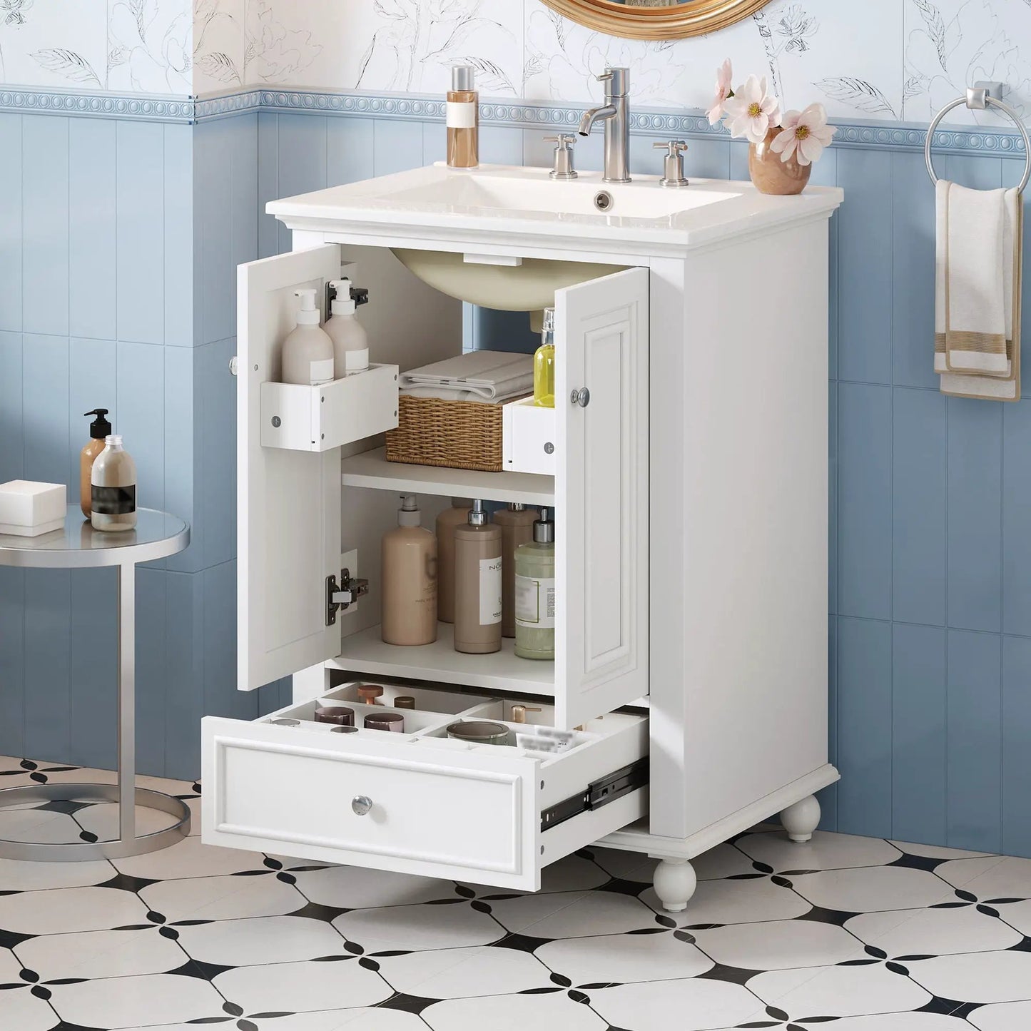 Modern Bathroom Vanity With Sink and Drawer
