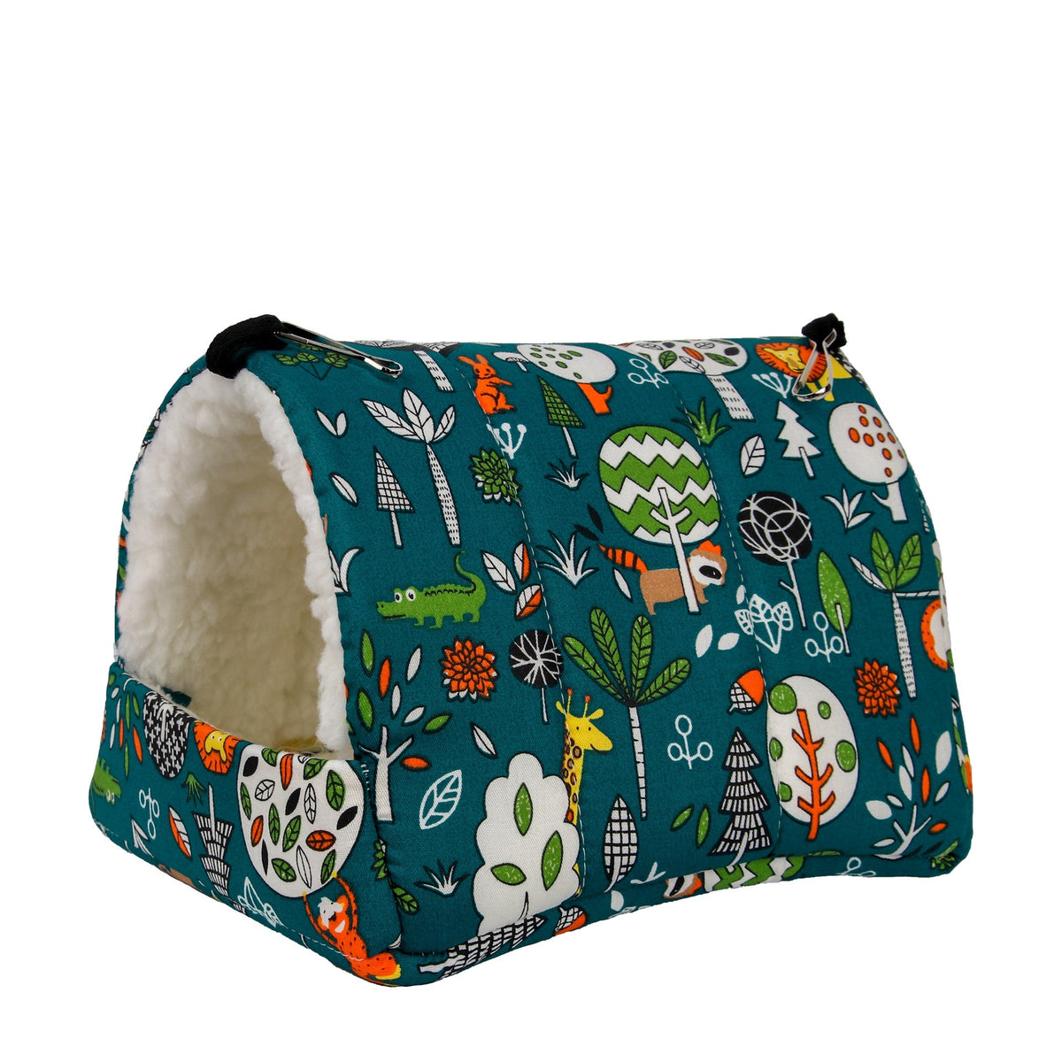 Parrot Cotton Pet Nest teal exterior with plush fleece lining on Tampa Home & Garden Store