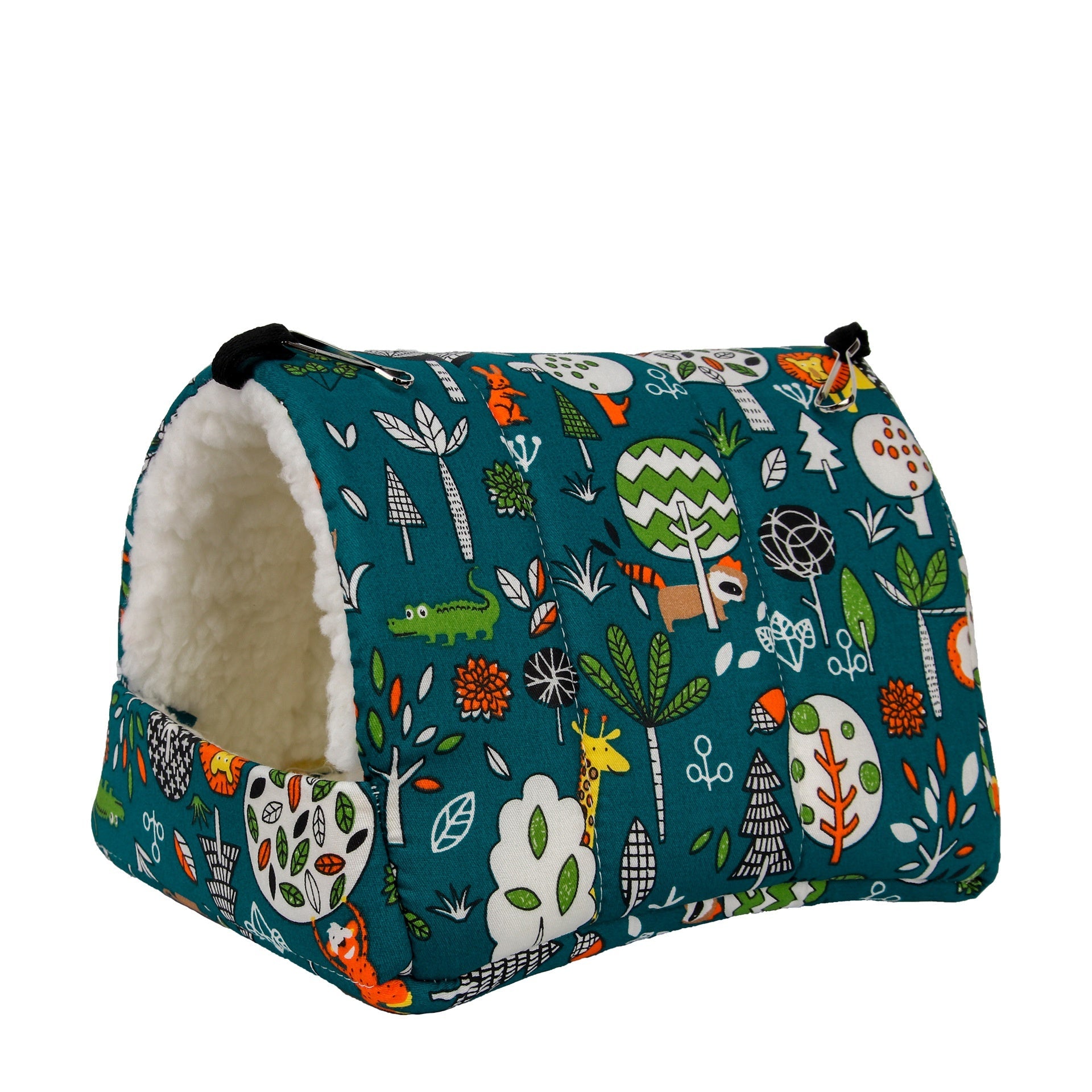 Parrot Cotton Pet Nest teal exterior with plush fleece lining on Tampa Home & Garden Store