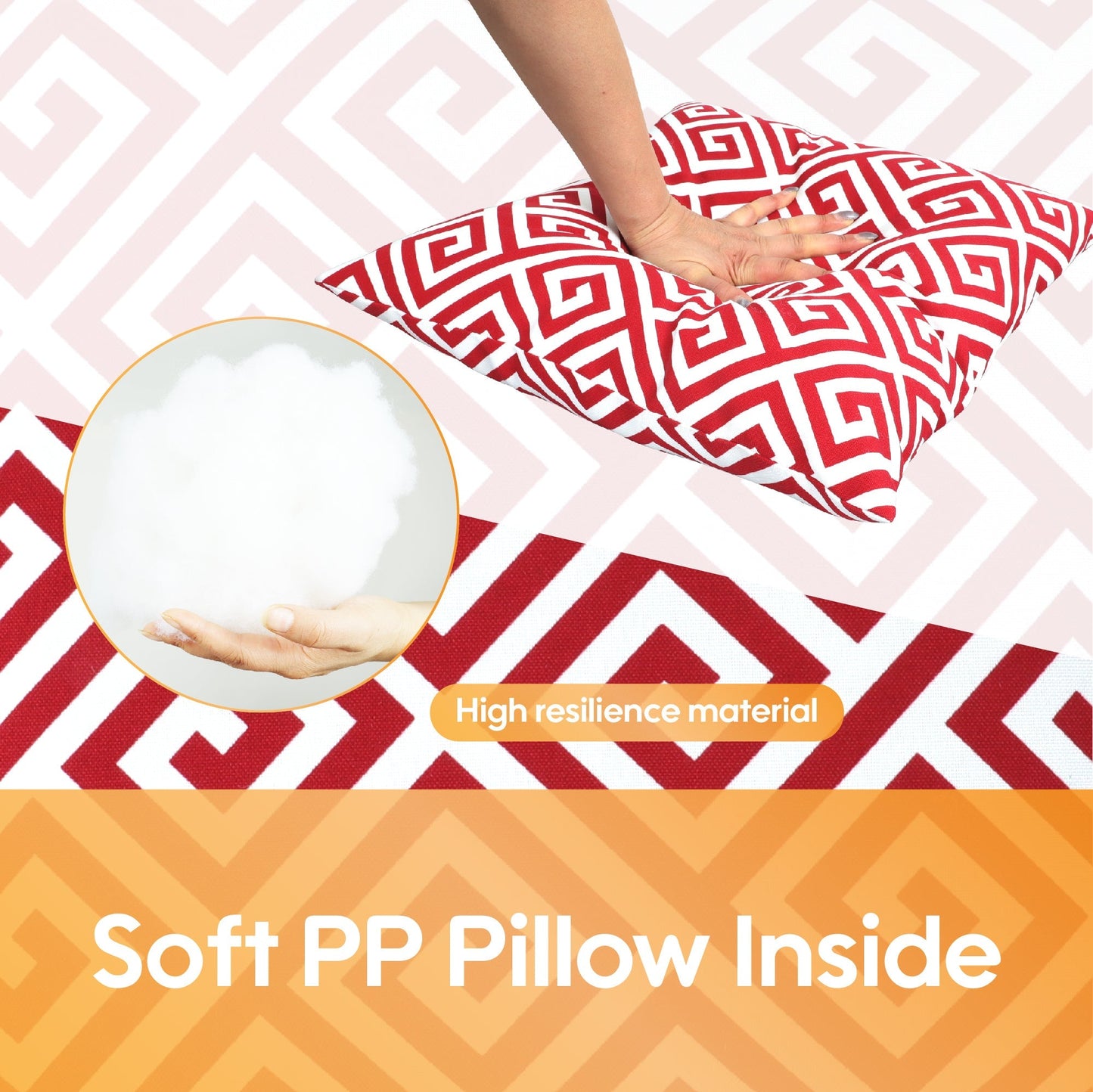 Red and Waterproof Outdoor Throw Pillows 2 Pack