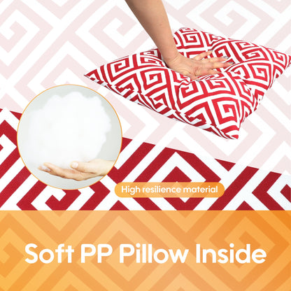 Red and Waterproof Outdoor Throw Pillows 2 Pack