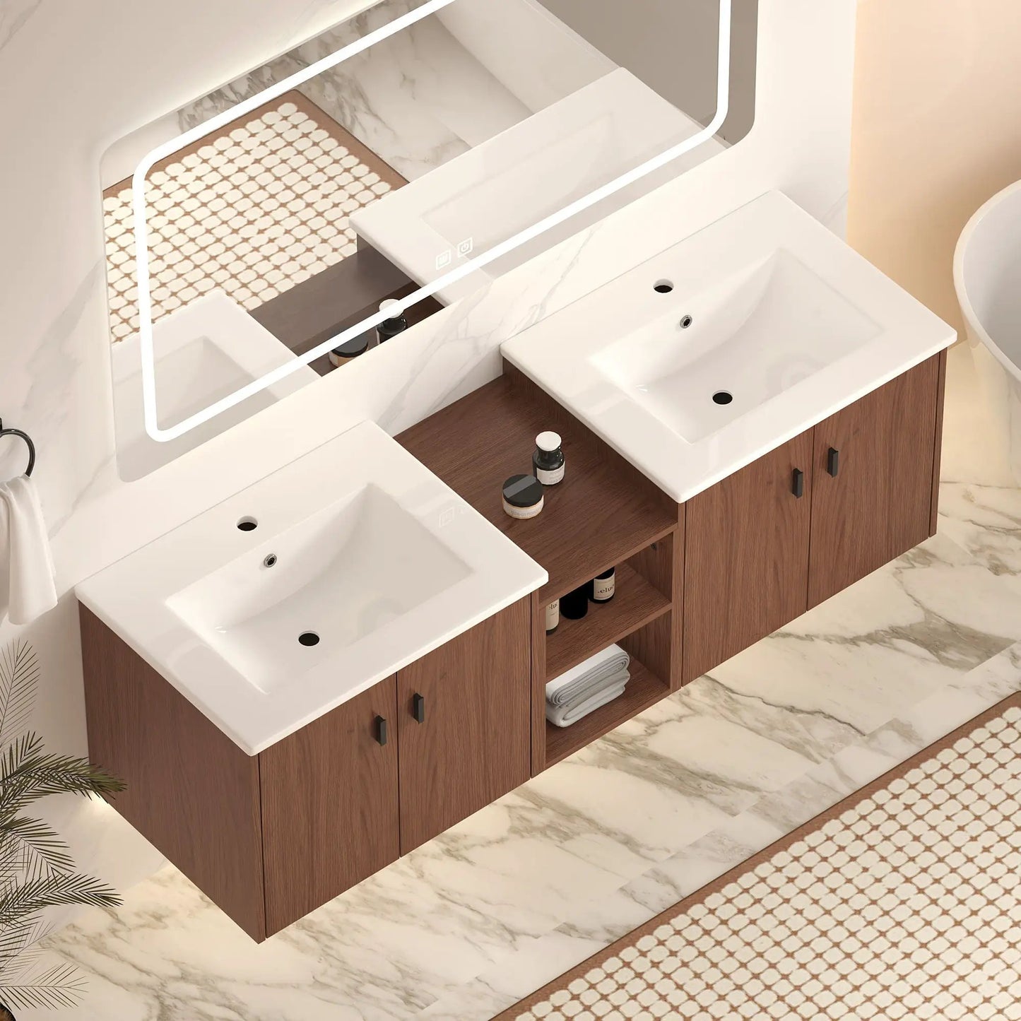 Soft Close Doors Vanity and Storage Shelves