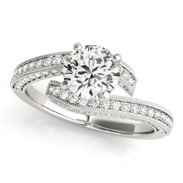 Engagement ring, 14k white gold, round diamond, bypass band, 1.5 cttw, Bids.com on Tampa Home & Garden Store