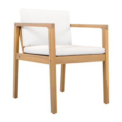Acacia Wood Outdoor Dining Chairs Set of Two