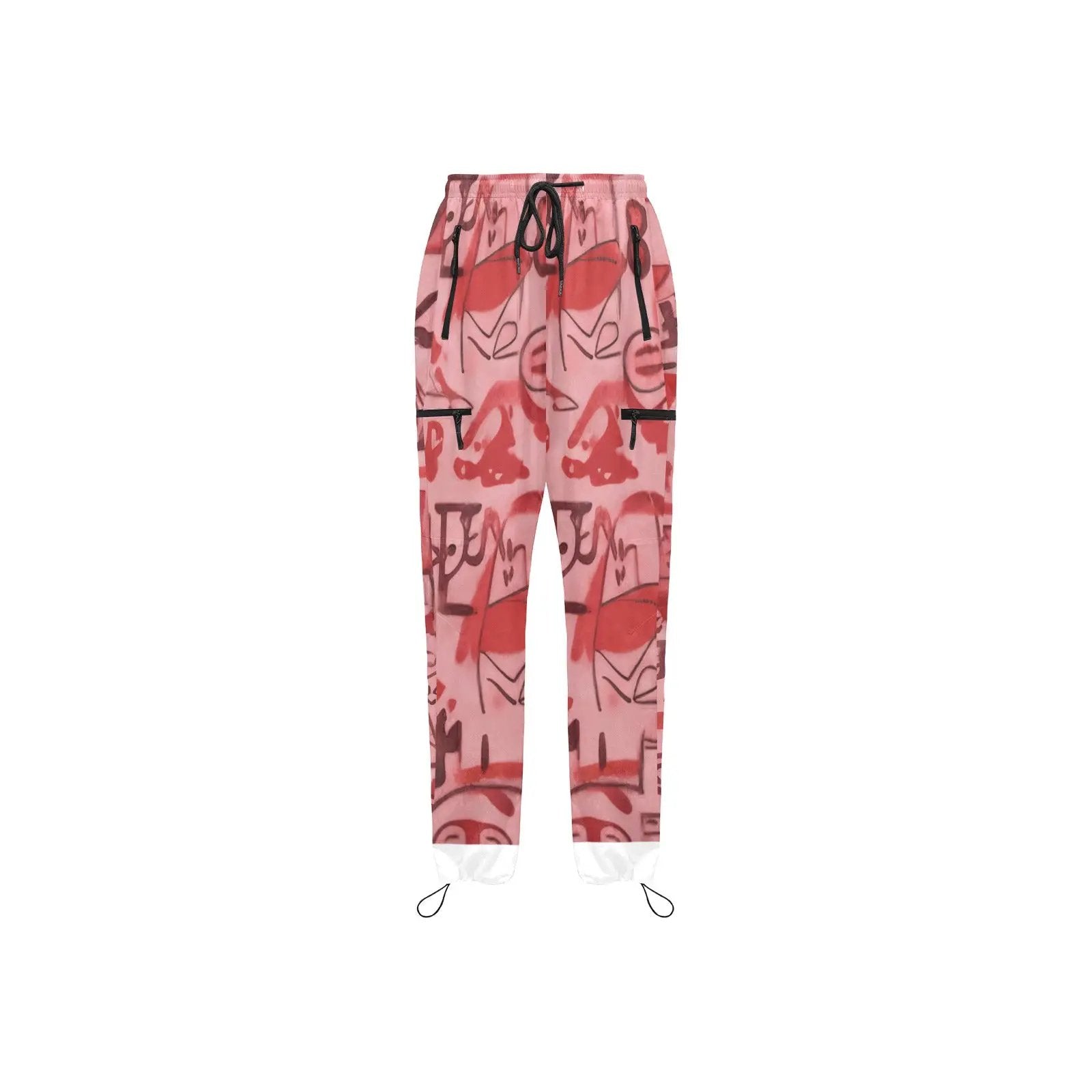 Women's pink graffiti scribbles quick-dry sweatpants with black zip pockets by FLIPSTYLEZLLC on Tampa Home & Garden Store