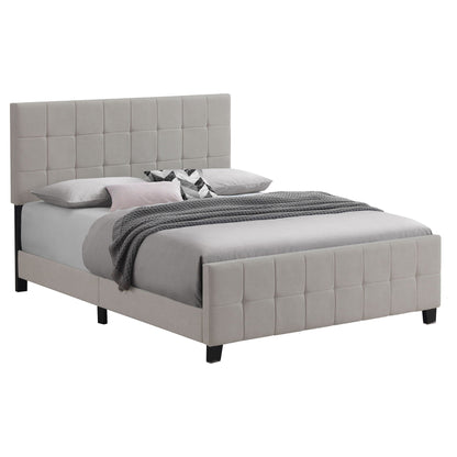 Destiny Eastern King Panel Bed beige upholstered bed with tufted headboard by HouseOfZazla on Tampa Home & Garden Store