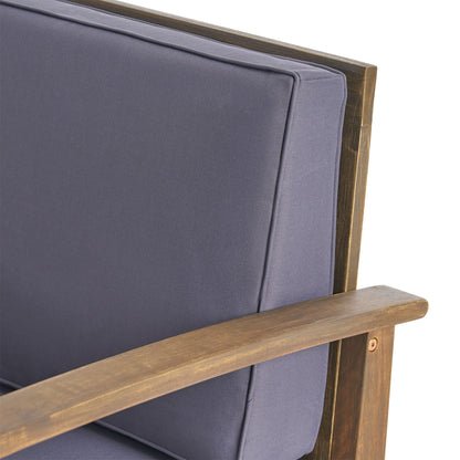 Perla Contemporary Club Chair navy water resistant cushion wood frame by HouseOfZazla on Tampa Home & Garden Store