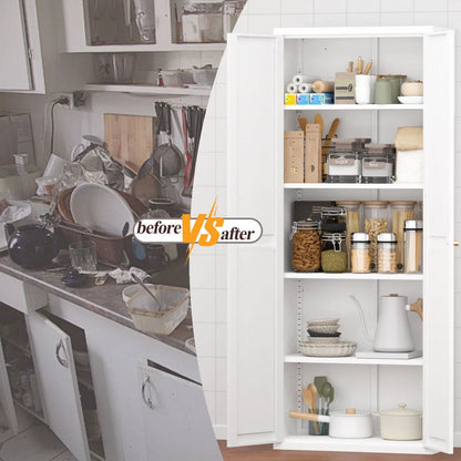 Adjustable 2-Door Storage Cabinet in white with adjustable shelves by Unique Piece Furniture on Tampa Home & Garden Store