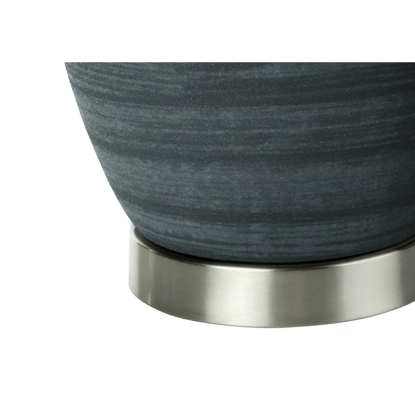 Table lamp blue ceramic with brushed steel base on Tampa Home & Garden Store