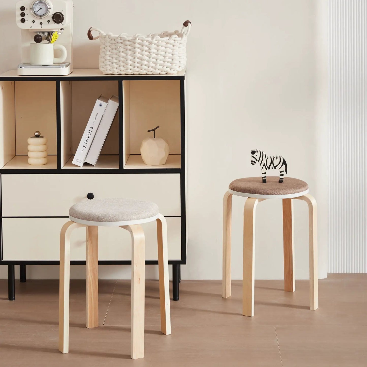 Stackable Round Backless Stools Set Of Four