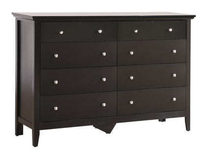 Elegant Casual Dresser with Real Wood Veneers in black finish, silver knob hardware on Tampa Home & Garden Store