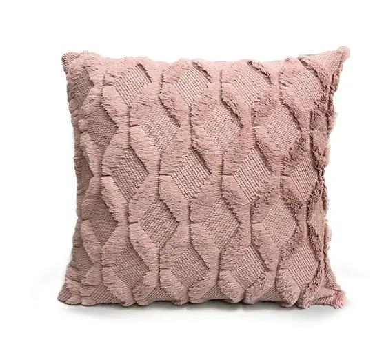 Plush Solid Color Sofa Pillowcase for Living Room