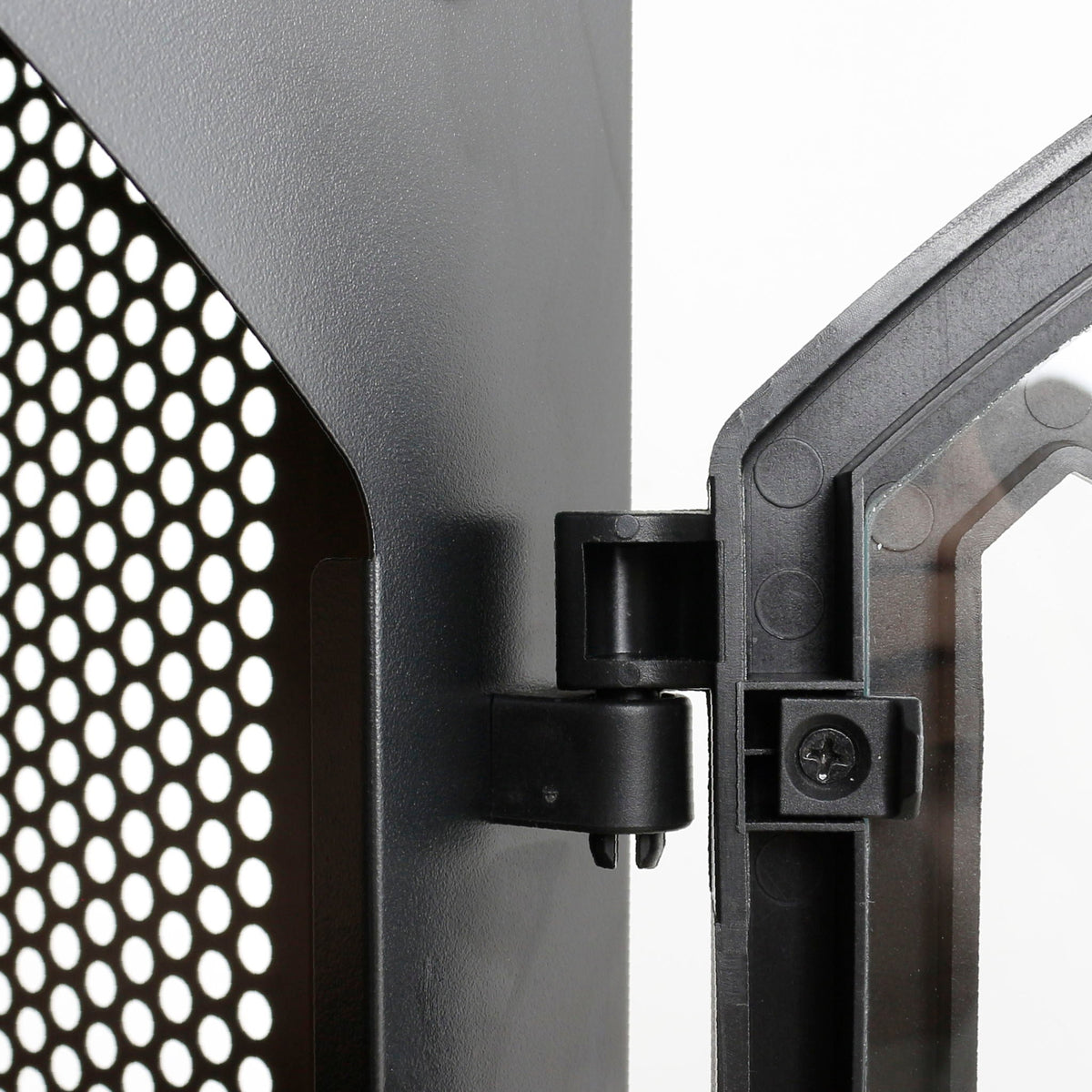 3D Flame Electric Fireplace Stove antique black metal with vented side panel and hinge on Tampa Home & Garden Store