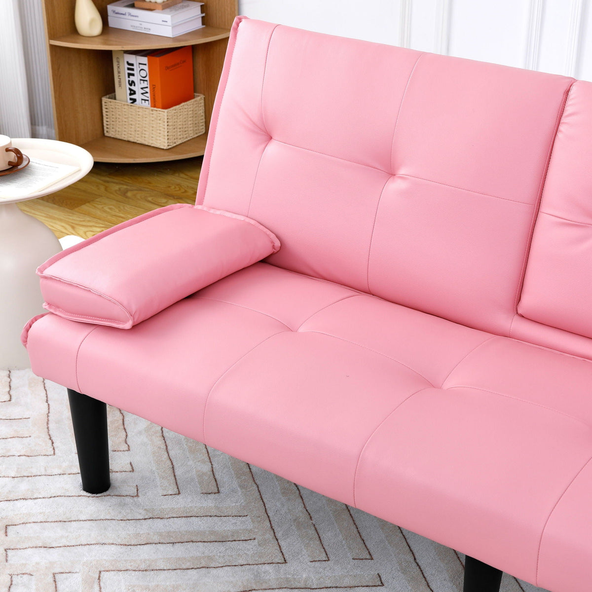 Compact Foldable Sofa Bed and Cup Holder