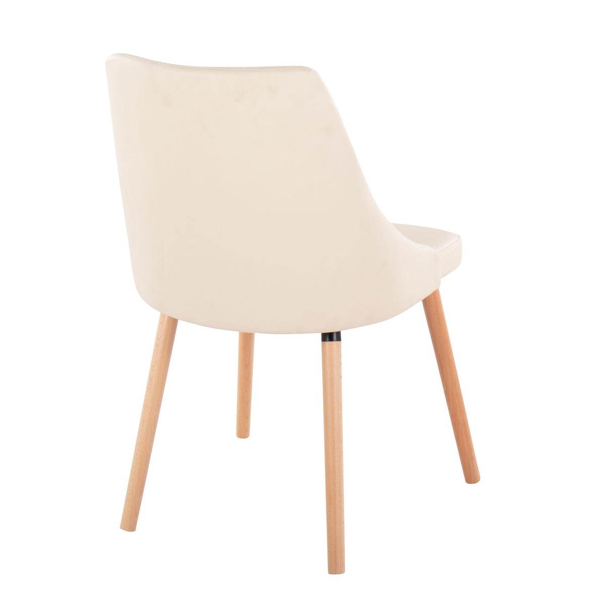 Giovanni contemporary dining chair beige upholstery with natural wood legs on Tampa Home & Garden Store