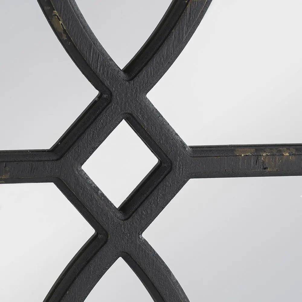 Rectangular wooden wall mirror with antique black frame and X diamond lattice set of 2 on Tampa Home & Garden Store