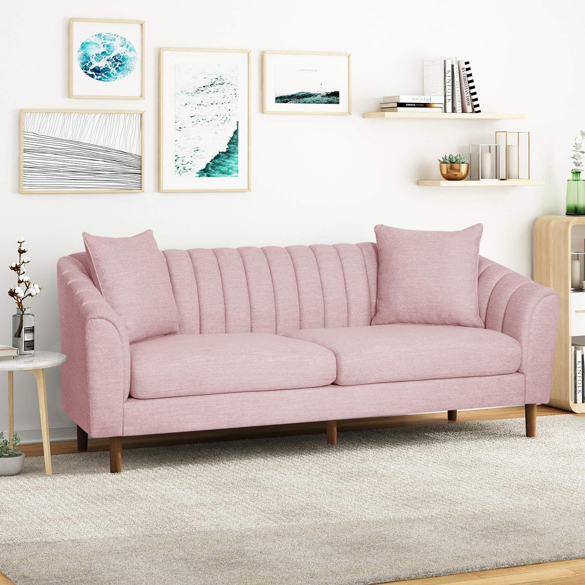 Contemporary 3 Seater Sofa With Plush Cushions