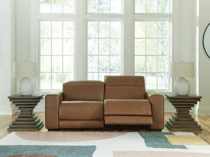 Contemporary Power Reclining Sectional Loveseat