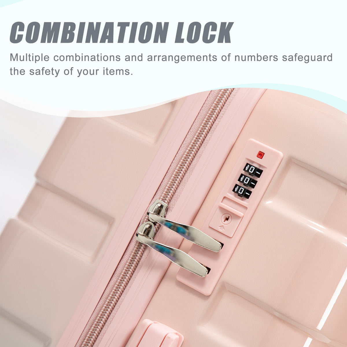 HouseOfZazla 3-piece gradient pink hard case luggage set with combo locks on Tampa Home & Garden Store
