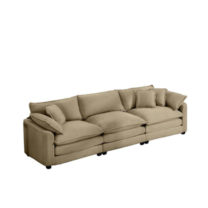 Mid-Century Modern 3-Seater Sectional Sofa corduroy with arms and pillows Unique Piece Furniture on Tampa Home & Garden Store